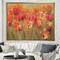 Designart - Red Handpainted Tulips - Traditional Canvas in Gold Frame